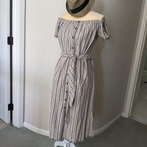 Boho Button Down Midi Dress
